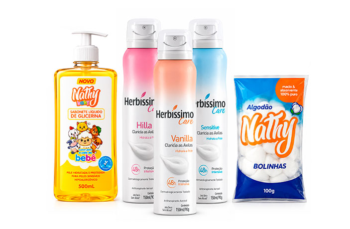 Linha de produtos para higiene e cuidado pessoal