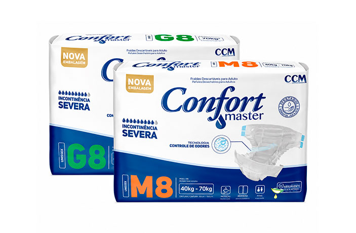 Embalagens de fraldas geriátricas Confort Master