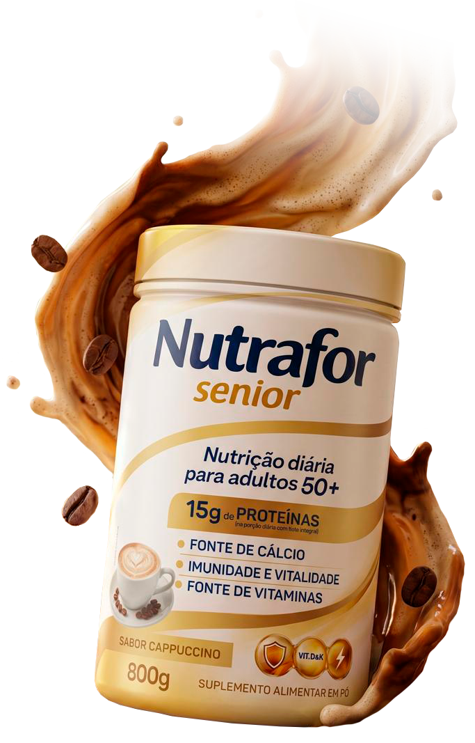 Nutrafor Senior sabor cappuccino, embalagem de 800 gramas