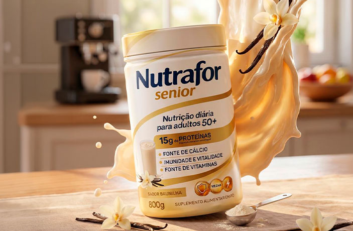 Nutrafor Senior sabor baunilha, embalagem de 800 gramas
